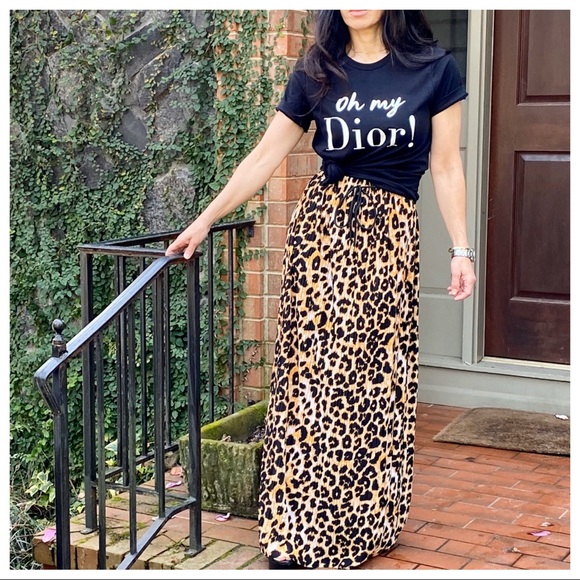 ✨RESTOCK ✨Leopard print pleated belted maxi skirt - Picture 5 of 7